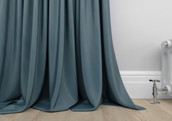 Akoya Faux Silk, Lustre Ink Blue - Made to Measure Curtain - Image 6